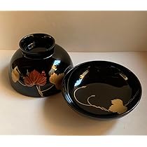 Kumi漆器 蓋付き椀 4個セット　古椀 花と鳥　蒔絵 汁椀 伝統工芸 Kumi漆器 蓋付き椀 4個セット 古椀 花と鳥 蒔絵 汁椀