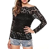 トップス レディース 夏 Kohore Tシャツ 長袖 uネック シャツチュニック レース 花柄 シースルー セクシー ブラウス 可愛い ゆったり 体型カバー おしゃれ 多色 無地 s-xl 大きいサ