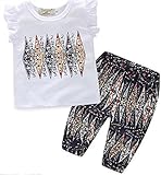 ガールズウェアセットベビーキッズ服スーツ子供ノースリーブプリントTシャツ+パンツ