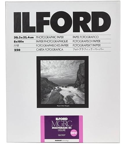 ILFORD 印画紙 8×10 六切 光沢 25枚入 【新品未使用】 Amazon | ILFORD 白黒印画紙 MGIV RC 25M 8x10 六切 100枚