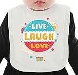 Live laugh love ネクタイを有する有機ビブ Medium