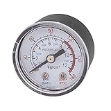 uxcell コンプレッサーゲージ 圧力計 エアコンプレッサー ブラック ボックス 1/8 BSP おねじ 0-180PSI 0-12Kg/cm2