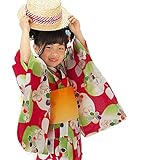 [ KIMONOMACHI ] こども 浴衣セット「赤色リンゴ」 140cm