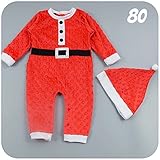 PS BABY ベビー サンタクロース 男の子 帽子付き (80)