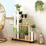 Plant shelf マルチレイヤフラワーラック、バルコニープラントシェルフ多機能フラワーポットラックフロアスタイルシェルフ、ホイール付 Flower racks ( 色 : A , サイズ さいず