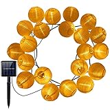 Amir太陽文字列ライトランタン、20 LED 16 ft長、Starry文字列クリスマスグローブライト、屋内/屋外防水ソーラー装飾ライト、ホーム、ダンス、パーティーの園(ウォームホワイト)