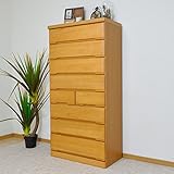 幅80cm 高さ160cm　80タワーチェスト 8段 日本製 国産 桐 桐無垢集成材 タンス 完成品 (ナチュラル) AYU-3-134-NA