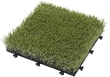 タカショー 敷くだけ人工芝 グリーン 9枚セット 約W30×D30×H6cm