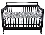 Trend Lab Cotton CribWrap Rail Cover for Long Rail, Black & White Zebra, Wide for Crib Rails Measuri