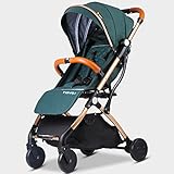 (crosmall)ベビーカー　背面ベビーカー 軽量 ハイシート コンパクト　機内持ち込み可　バギー　カバー　夏·冬シート付き (グリーン)