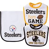 US輸入 NFL Baby ビブ ２枚& ロング タオル セット 出産祝いにも♪ (Pittsburgh Steelers) [並行輸入品]