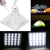 25led white solar powered camping lamp remote control hanging