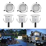 埋め込み式ライト FVTLED スポットライト 地中埋込型ライト 12V 0.6W IP67防水 LED 照明 省電力 ガーデン 庭 屋外用 CE RoHS認証 10個セット 3年保証付き (クールホ