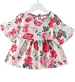 YY-Natuhi ベビー服 子供服 女の子 ワンピース カジュアル 女児 かわいい ドレス プリンセス キッズ 花柄 スカート 入園式 卒園式 赤ちゃん 七五三 出産祝い ベビースーツ 綿 春夏 (