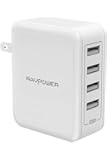 RAVPower USB 充電器 [4ポート/40W/折り畳み式プラグ/急速充電] AC アダプター iPhone/iPad/Android その他のUSB機器対応 RP-PC026 ホワイト