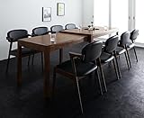 段階フリースライド伸縮式ダイニング9点セット 天然木 【テーブル(幅135-235cm)1＋チェア8】