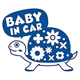 imoninn BABY in car ステッカー　【シンプル版】　No.53　カメさん　（青色）