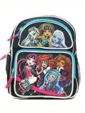 Full Size Black, Blue, and Pink Monster High Backpack - Monster High Bookbag [並行輸入品]