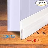 ACCMOR 2 Pack Underドアドラフトストッパー、スイープウェザーストリップドア下部シールストリップドラフトBlocker、2 "幅X 39 "長(ホワイト)