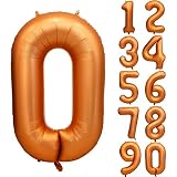 数字バルーン0 誕生日の風船です オレンジ色の40インチの大型風船です 大きなホイル 数字 バルーン 誕生日パーティー 卒業式 結婚式 記念日 ベビーシャワー 独身 ハロウィン 装飾用品