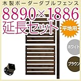 木製ボーダーダブルフェンス8890×1886延長セット ブラウン (aks-17802-17840) ＜延長用平地用金具セット＞【目隠しフェンス DIY 園芸 ガーデニング 旭興進株式会社 JJ PR