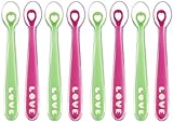Munchkin Silicone Spoons, Pink/Green, 8 Count by Munchkin