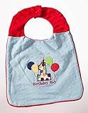 Blue First Birthday Boy Embroidered Cotton Bib by Evergreen Enterprises [並行輸入品]