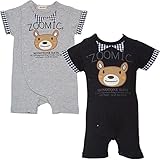 【本体綿100％】2016年 夏物 ZOOMIC ズーミック 天竺 衿チェック 半袖ロンパース カバーオール グレー◇70cm