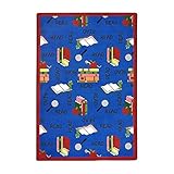 Joy Carpets Kid Essentials Language & Literacy Bookworm Rug Blue 7'8 x 10'9 [並行輸入品]