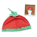 (イチゴ/S) 子供 スイムキャップ 水泳帽 Whole ホール 女の子 UVカット イチゴモチーフ フリル ドット柄 ネームタグ付 女児 ベビー キッズ