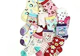 FANTASIEN 12 Pairs Anti-slip Assorted Kids Baby girls Socks with Anti-skid Particles Anti-skid Kids 