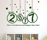 Willtoo新しい年2017 Merry ChristmasウォールステッカーホームショップWindows Decals S グリーン WILLTOO-5828