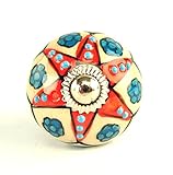 Ornate colorful floral Ceramic knobs for cabinets & cupboards - hand painted pulls