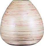Bamboo Vase Centerpiece - Wood Grain Design 10.25 Tall ~ Decor for Living Room and Coffee Tables (Co
