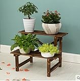 JCRNJSB® 腐食防止木材屋外のはしごのフラワーラックソリッドウッドのバルコニー多層木の花のシェルフ 折りたたみ式、フラワースタンド ( サイズ さいず : S s )
