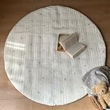 mela-B Roundmat ベビーマット サニーマット 直径105cm 洗える 綿100％ リバーシブル ラウンドマット 円形 イブル 月齢フォト Premium Ivory Starmoon