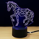 テーブルランプ3Dの創造性光る馬LED夜光ベッドルームのベッドサイドランプホリデーギフト,Purple