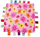 Comforting Genericピンク花Baby Blanket withサテンタグ