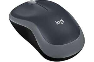 Logitech M185 Wireless Mouse, 2.4GHz with USB Mini Receiver, 12-Month Battery Life, 1000 DPI Optical Tracking, Ambidextrous, Compatible with PC, Mac, Laptop, Gray