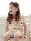 【あるこんたるこん】 ナチュラルコットン ベビー キッズ ジュニア ルームウェア バニー 女の子 パジャマ 3分袖 ショートパンツ (90)