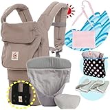 エルゴベビー抱っこ紐（ベルト付）/出産祝サマーセット （ムーンストーン）クールエアインサート3III【正規品2年間保証-SG認定付】よだれパッド＋収納ポーチ＋ひんやりクールパット付