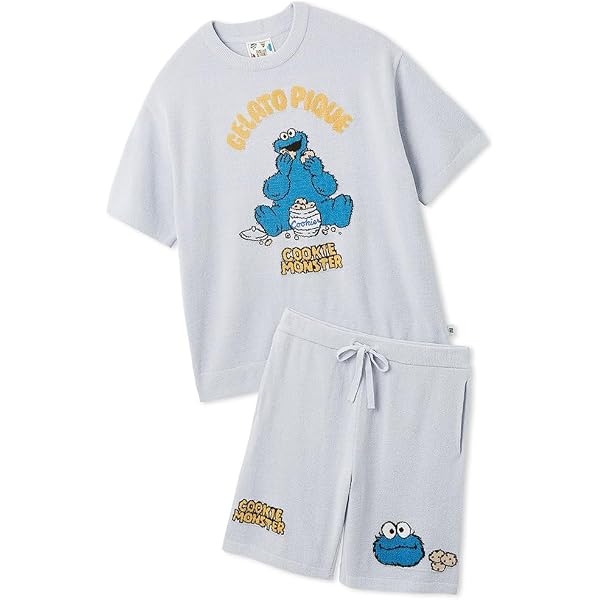 ジェラートピケ　SESAME STREET ジャガードプルオーバー＆パンツセット Amazon | ジェラートピケ オム SESAME STREET エアリーモコジャガード