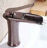awxjx Washroomシンクミキサータップ銅WaterfallホワイトゴールドHot and Cold Wash Basinバスルームバスルーム