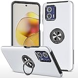 Moto G53J 5G / Moto G53Y 5G / Moto G53s 5G ケース リング スタンド機能 指紋防止 耐衝撃 motorola g53j / g53y カバー (MOTO G53J / MOTO G53Y, ぎんいろ)