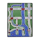 Joy Carpets Kid Essentials Active Play & Juvenile Creataville Rug Multicolored 5'4 x 7'8 [並行輸入品]
