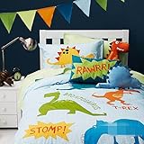 Dinosaur World 3-Piece 100% Cotton Duvet Cover Sets for Kids,Extra-long twin [並行輸入品]