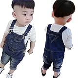 子供 サロペット デニム パンツ キッズ ロングパンツ 女の子 男の子 ロンパース ロングパンツ デニムジーンズ (73CM)