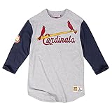 Louis Cardinals Mitchell & NessメンズScoring Position 3 / 4スリーブラグランTシャツ S グレイ