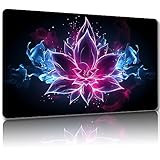 Malqiqi プレイマット MTG用 無料収納バッグ付き ゲームマット 24 x 14インチ TCG カード用ボードゲームマット マウスパッド デスクマット (ロータス2 レギュラー)