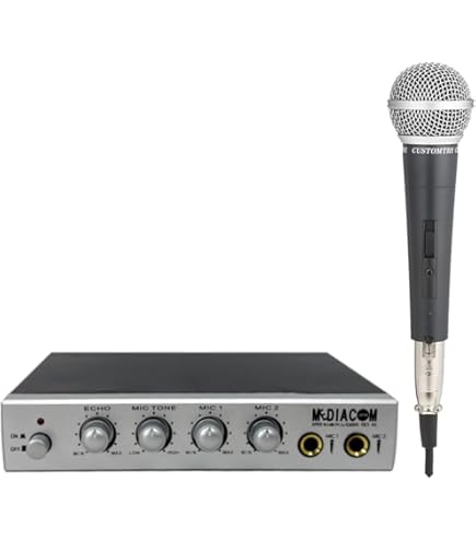 Amazon.co.jp: DAM マイク2本 カラオケセット オーディオスピーカー +